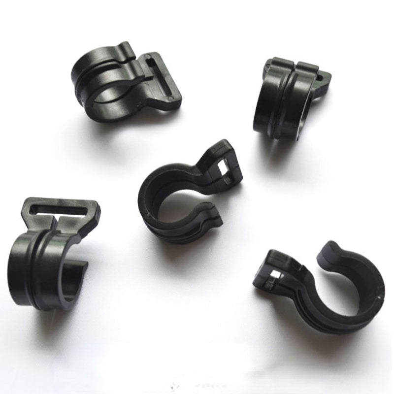 10pcs Durable PC Material Black C Clips, L Size Tent Pole Inner Hanger Clamp for Camping, Caravan Awning Hooks