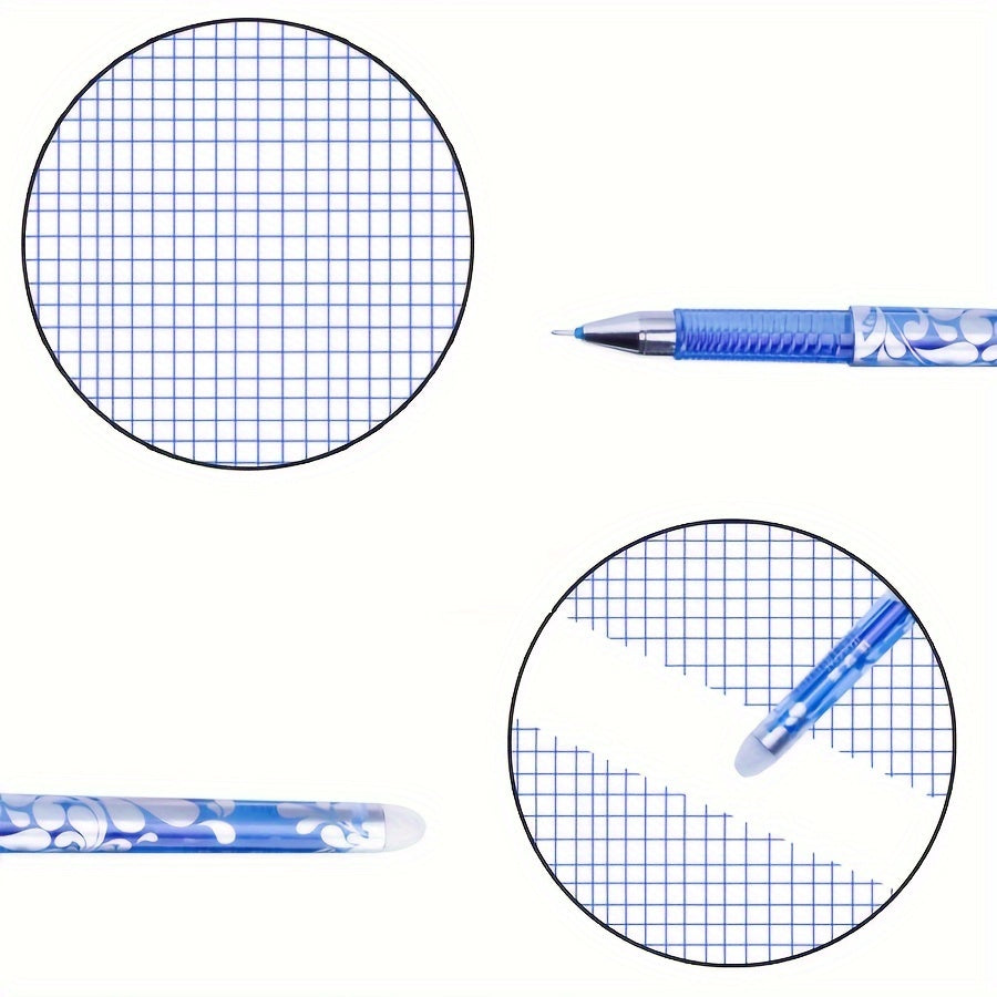 36pcs/set 6 Colors Neutral Erasable Pen, Blue/black/red/green/orange/purple Ink Writing Gel Pens Washable Handle School Office Supplies Stationery Gift