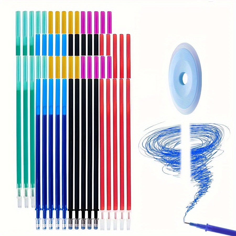 36pcs/set 6 Colors Neutral Erasable Pen, Blue/black/red/green/orange/purple Ink Writing Gel Pens Washable Handle School Office Supplies Stationery Gift