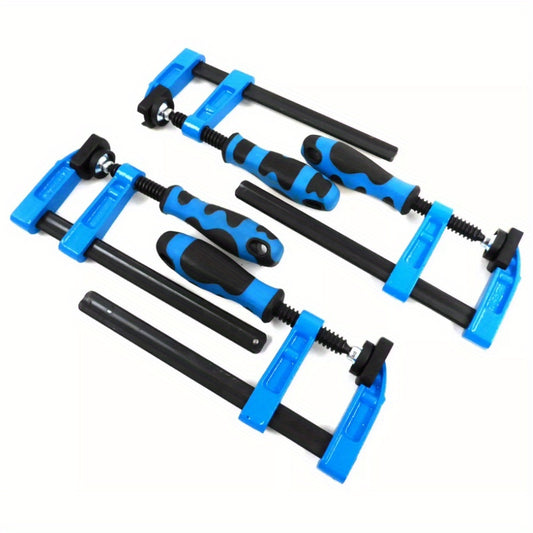 4-Pack Quick Adjust F-Type Pole Clamp Set for Woodworking - Durable Metal Pole Clamps