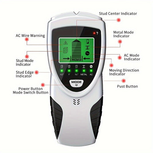 SH301 5-in-1 Wall Scanner - Stud, Metal & Wire Detection Tool with LED LCD Display