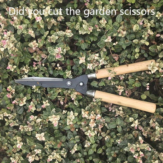 Garden Pruning Shears, 1-Pack, Contemporary Style, Comfort Grip Wooden Handle, Carbon Steel Blade, Professional Grade Landscaping and Lawn Care Scissors for Pruning and Shaping Plants