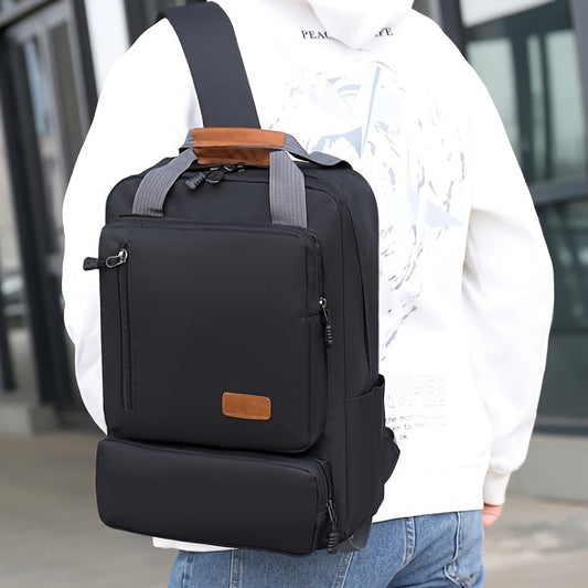 3-piece men's backpack set, casual backpack with multiple compartments, business shoulder bag and pencil tote