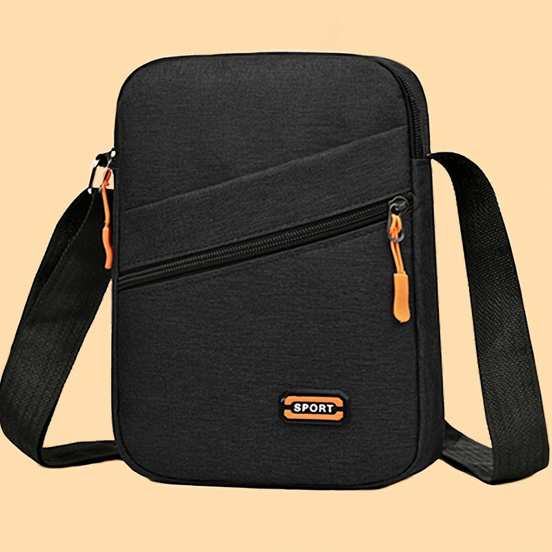 Women's Stylish Black Nylon Crossbody Bag - Roomy and Durable with Zipper Closure, Perfect for Cell Phones and Cameras