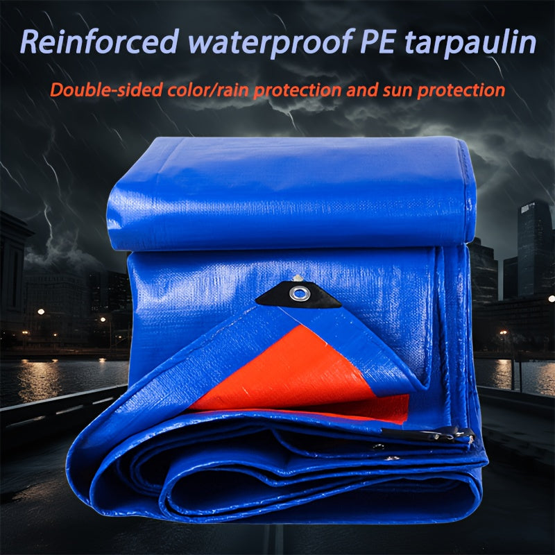 Heavy duty PE tarpaulin, reinforced waterproof tarpaulin with UV protection, multi-purpose emergency tarpaulin for outdoor camping, RV, yacht and home use