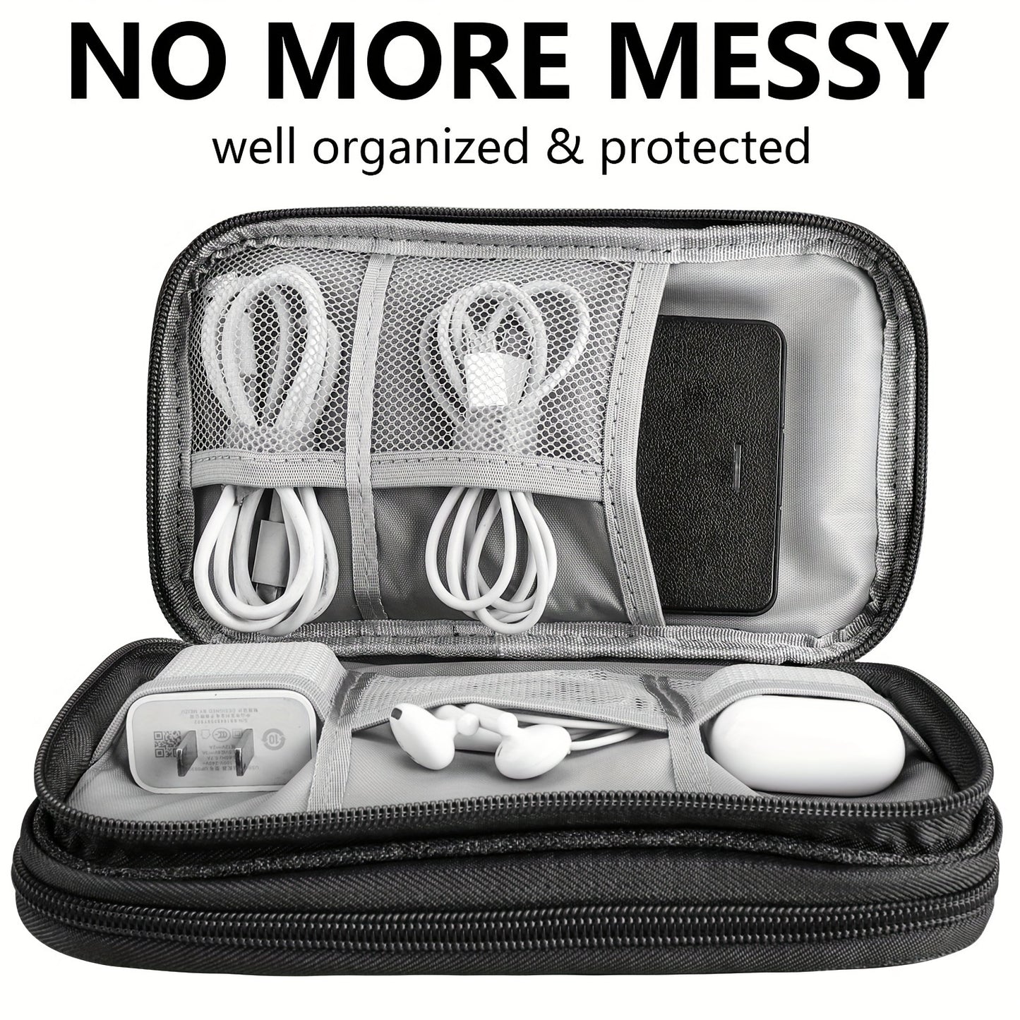 Waterproof 8-Compartment Travel Organizer - Durable, multi-sized pockets for electronics and accessories
