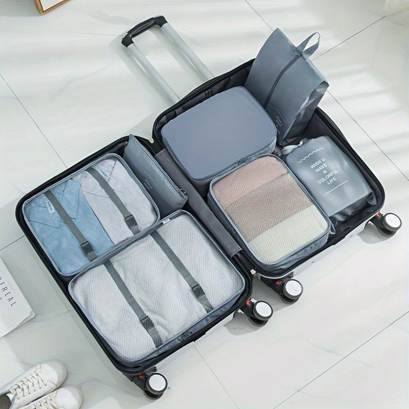 7-piece Ultimate Travel Organizer Set - Spacious and Lightweight Luggage, Shoe Bag, Toiletry Bag and More - The Perfect Multipurpose Packing Solution for Easy Travel