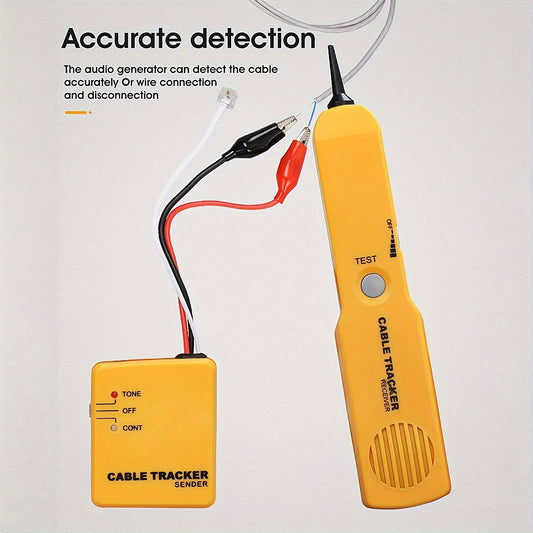 Line Tracer, Cable Finder Tone Generator Probe Tracer, Anti-interference Multifunction Finder, Tone Transmitter and Probe Set with RJ11 Plug and Storage Bag, Network Cable Continuity Tester (without Batteries)