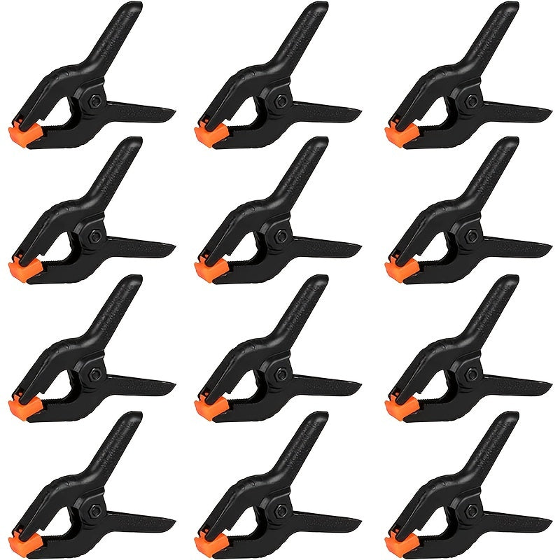 12pcs Spring Clips, 2" Small Backdrop Clips, Heavy Duty Plastic Clips, Spring Clips for Crafts, Backdrop Holders, Woodworking, Photography Studio