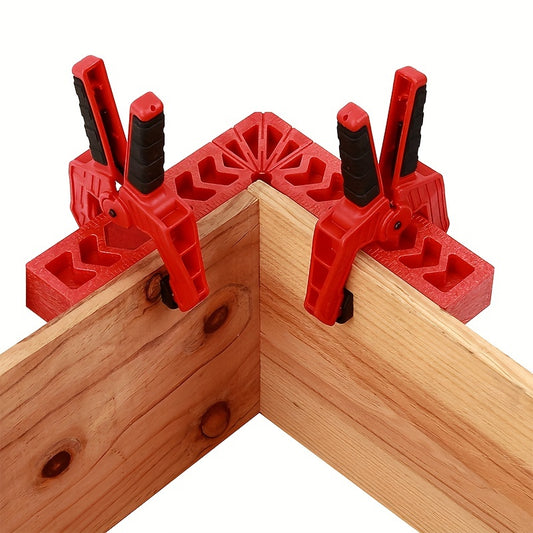 Precision Right Angle Clamp for Woodworking - Durable Acrylic Angle Clamping Tool with Ruler Locator for Picture Frames, Boxes, Cabinets and Drawers