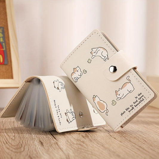 1PC Cute cat cartoon pattern card holder multi-card slot card box