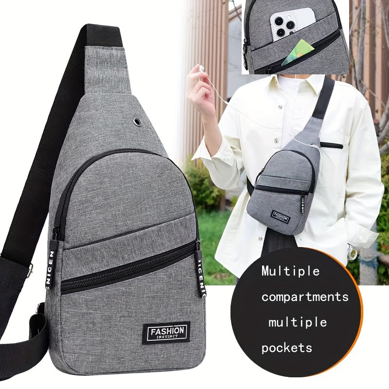 Men's fashion shoulder bag, casual travel shoulder bag, sports chest bag, messenger bag, suitable for going out and daily commuting