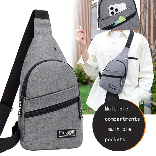 Men's fashion shoulder bag, casual travel shoulder bag, sports chest bag, messenger bag, suitable for going out and daily commuting