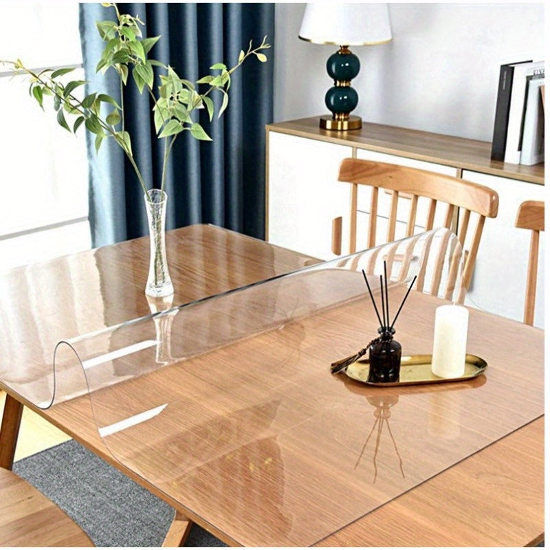 1 piece of durable PVC desk protector - transparent heat-resistant and waterproof desk mat with anti-static surface, can be easily cut into sizes suitable for home and office use