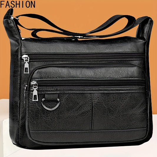 Fashion Men's Chest Bag - Casual Faux Leather Crossbody Bag with Adjustable Shoulder Strap, Large Capacity, Suitable for Daily Commuting and Outdoor Activities