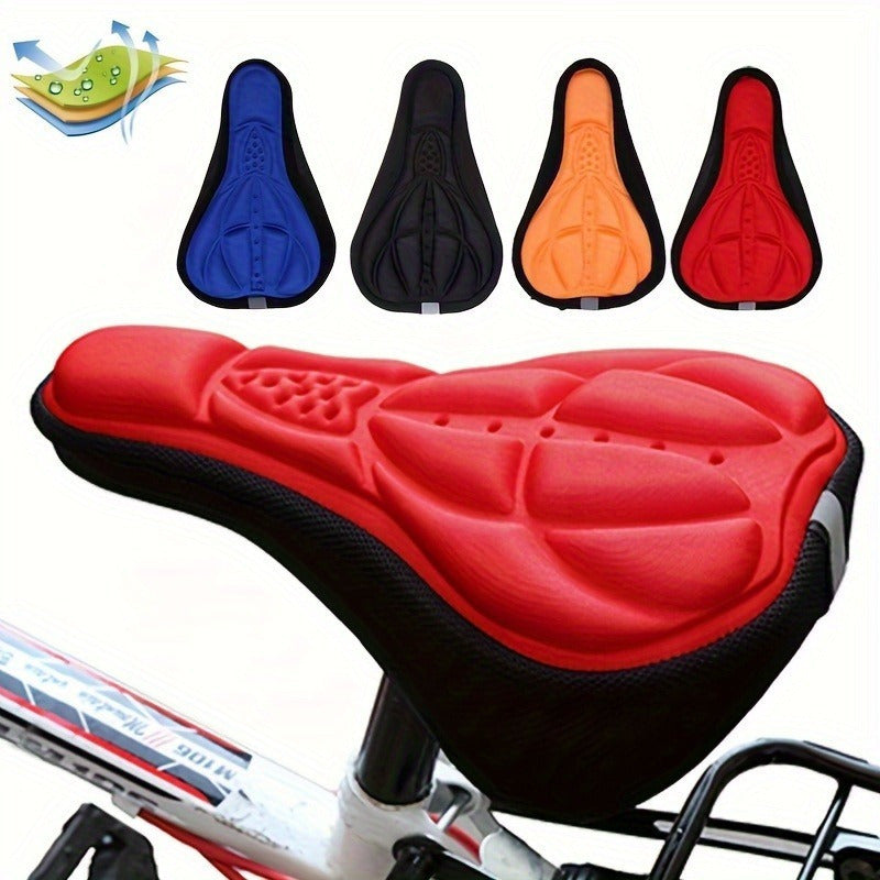 3D Soft Foam Bicycle Seat Cover - Breathable, Washable MTB and Road Cycling Saddle
