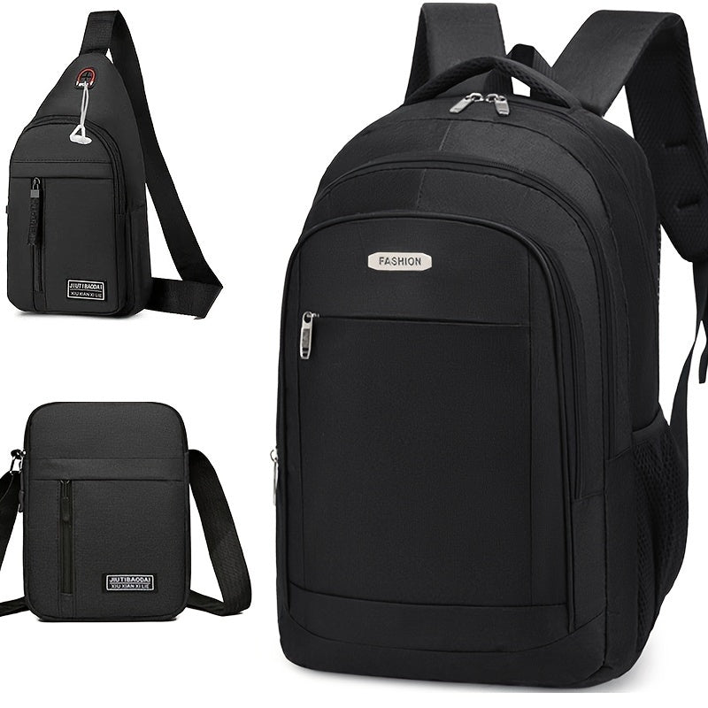 3pcs student trendy large capacity backpacks for junior high and high school campus leisure travel backpacks Colors sent randomly