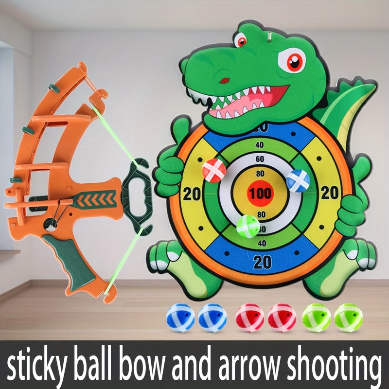 Dinosaur ball gun Squirrel sticky ball toy Hang on the wall Bow and arrow throwing disc Sticky ball toy