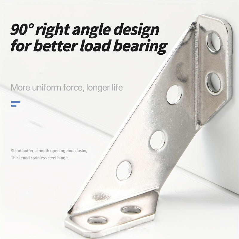 32-Piece Stainless Steel Corner Bracket Set - Durable, easy-to-install metal brackets for wood and metal furniture frames