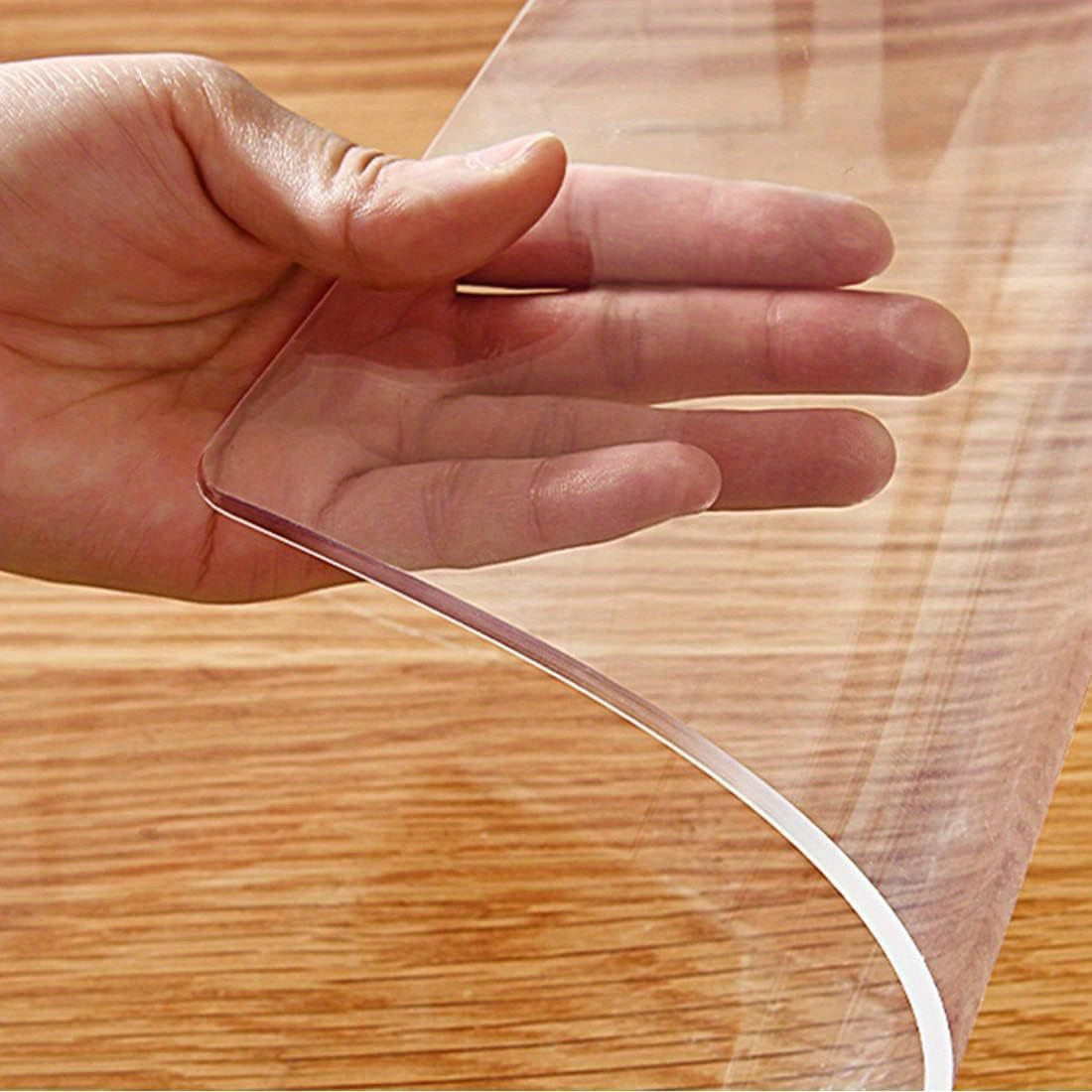 1 piece of high quality PVC tablecloth - transparent, 1.5mm thick, heat resistant, anti-scratch table protector for home and hotel