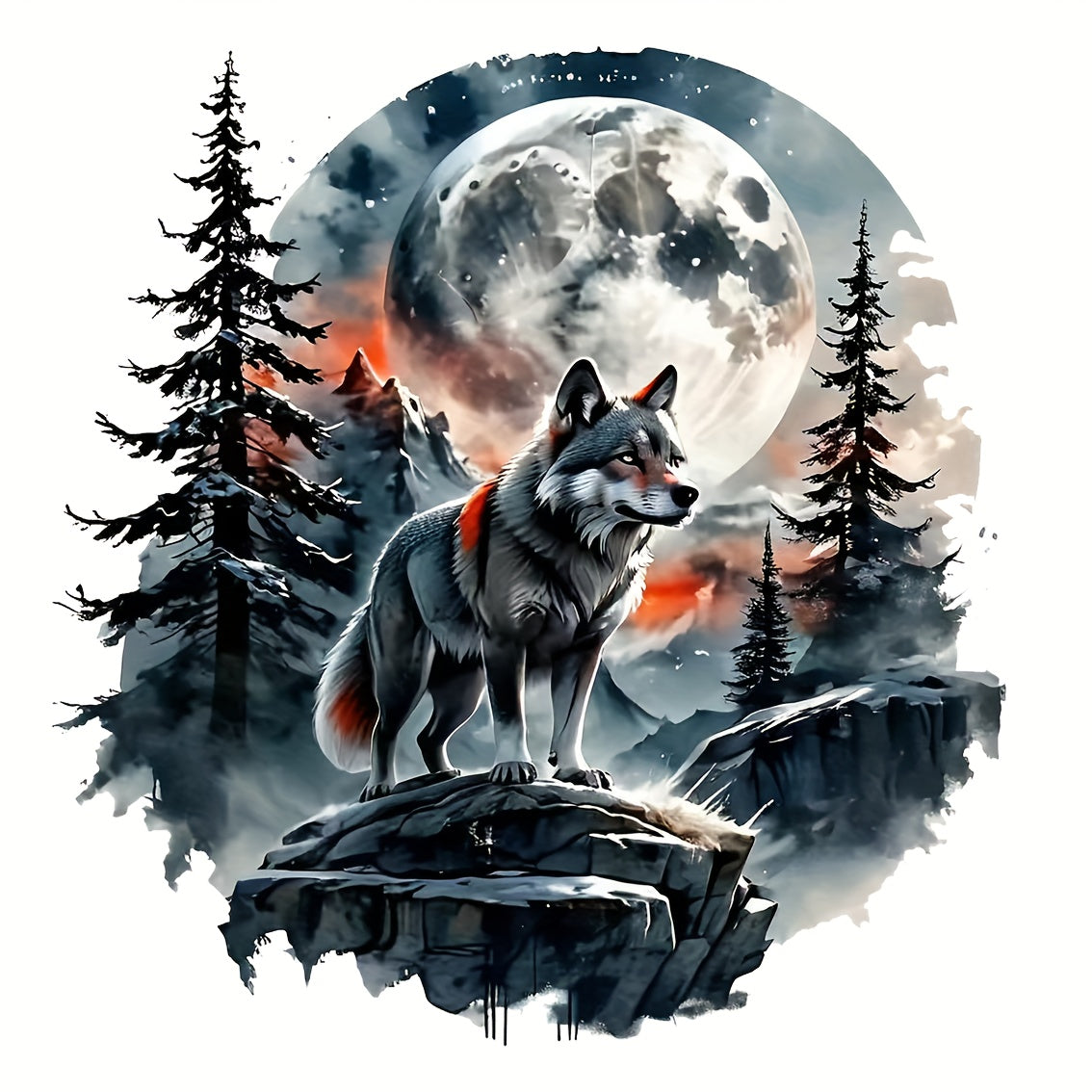 2 Pieces Wolf Thermally Conductive Vinyl Patch Stickers, Plastic Casual Style Heat Resistant Iron-On Patches for T-Shirts, Jeans, Jackets, Backpacks, Hats - Stylish and Durable Adhesive Decorations