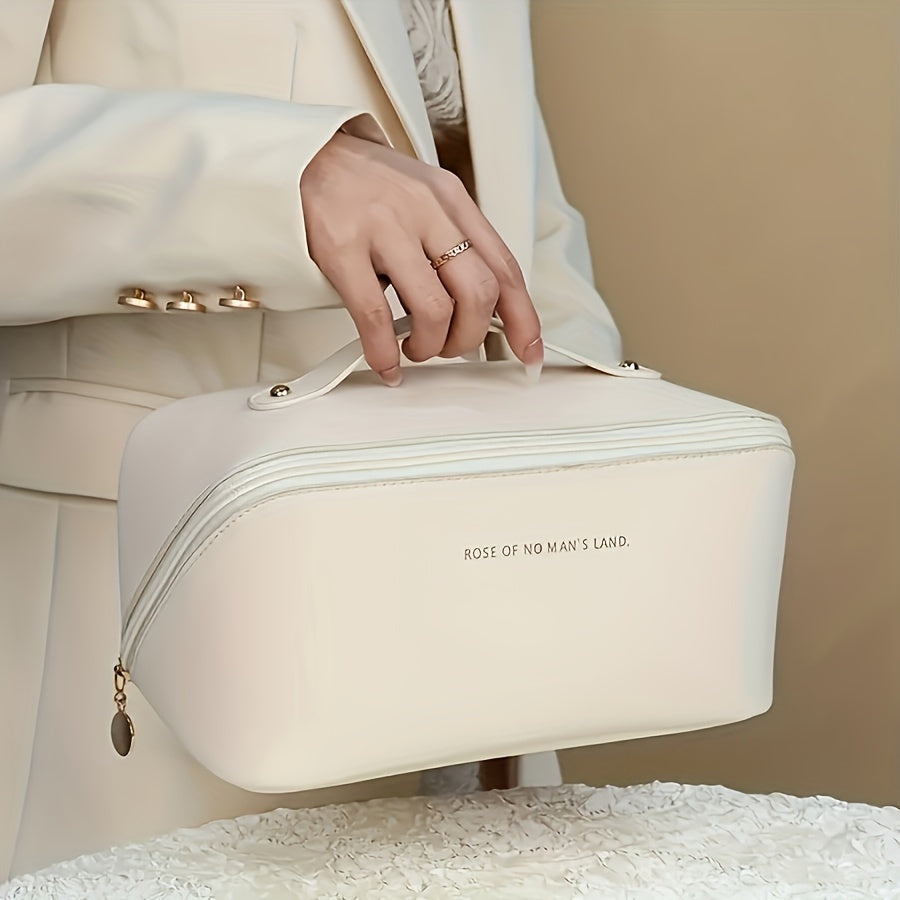 Fashion Faux Leather Pillow Cosmetic Bag, Large Capacity Portable Travel Storage Bag, Waterproof Cosmetic Bag with Compartments, Fragrance-free Multipurpose Cosmetic Bag, Ideal for Christmas, Halloween, Thanksgiving Gifts