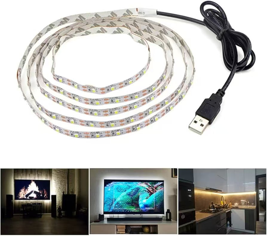 Strips, Colourful RGB with IC 5 V, Dimmable, 2 m, 300 LEDs, Separately Addressable, IP30 for Bedroom, Kitchen, Living Room, Black, PCB