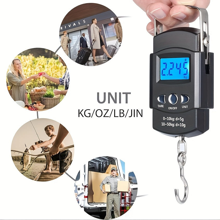1 Piece Portable Electronic Luggage Scale, Home Travel Luggage Scale, Digital Handheld Luggage Hanging Luggage Scale, Mini Portable Electronic Scale, Travel Essentials, Kitchen Scale, Maximum Loading 49.9KG