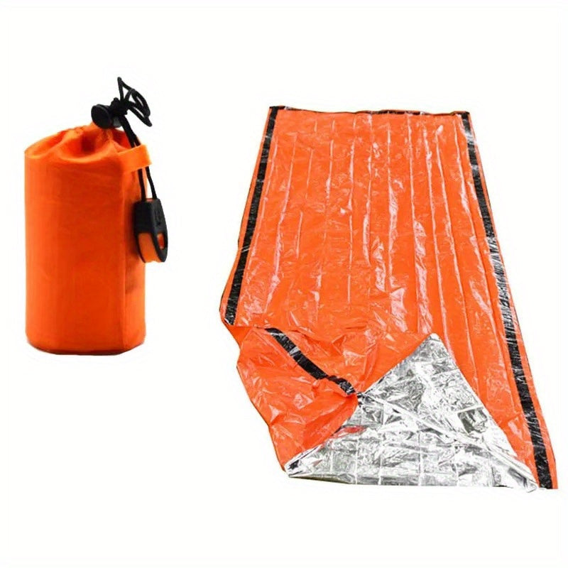Portable waterproof emergency survival sleeping bag, outdoor camping sleeping bag with whistle