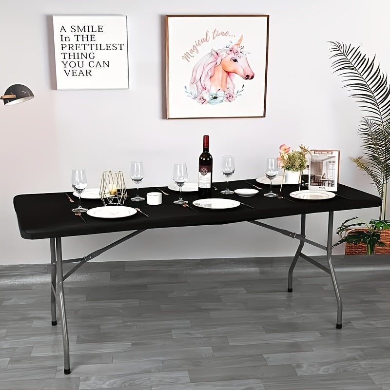Stretchable Tablecloth - Washable and reusable, perfect for weddings, graduations, birthdays and housewarming parties - Durable polyester blend, stretchy for cocktail tables