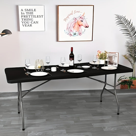 Stretchable Tablecloth - Washable and reusable, perfect for weddings, graduations, birthdays and housewarming parties - Durable polyester blend, stretchy for cocktail tables