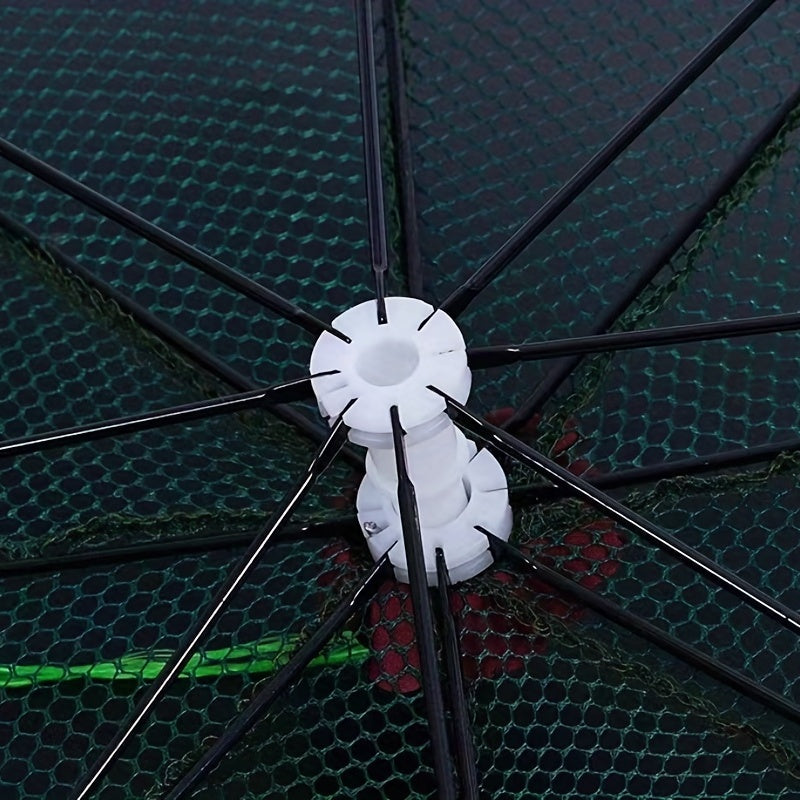 1-Piece Portable Umbrella-Shaped Multi-Hole Nylon Lobster Cage Fishing Net - Durable, Foldable, Lightweight Fishing Gear for Easy Catch and Release - Great for Saltwater and Freshwater Fishing 8 Holes