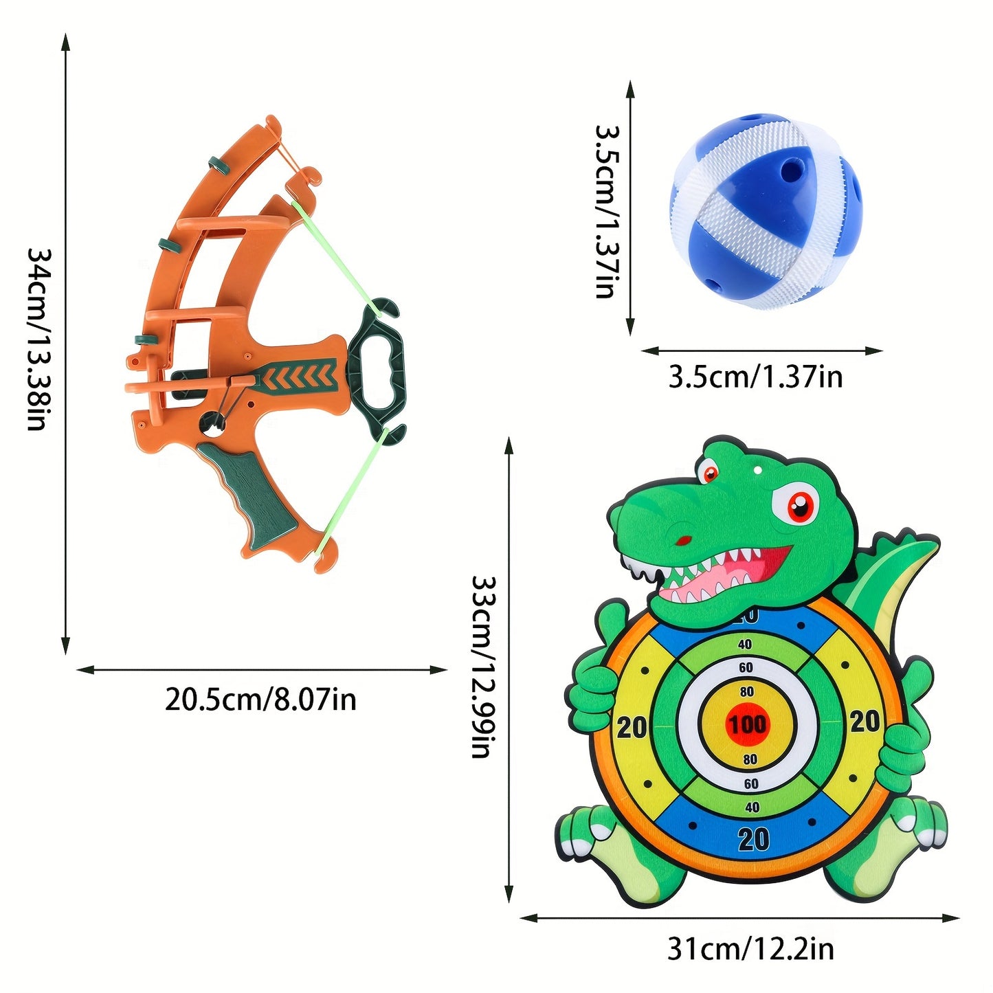 Dinosaur ball gun Squirrel sticky ball toy Hang on the wall Bow and arrow throwing disc Sticky ball toy