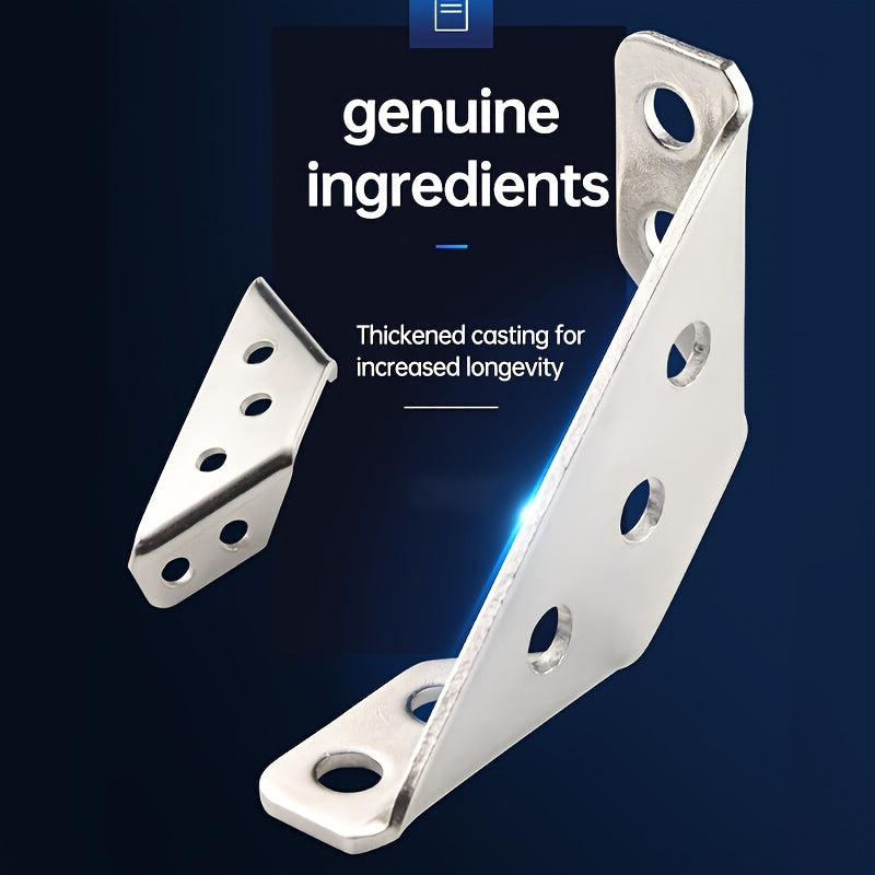 32-Piece Stainless Steel Corner Bracket Set - Durable, easy-to-install metal brackets for wood and metal furniture frames