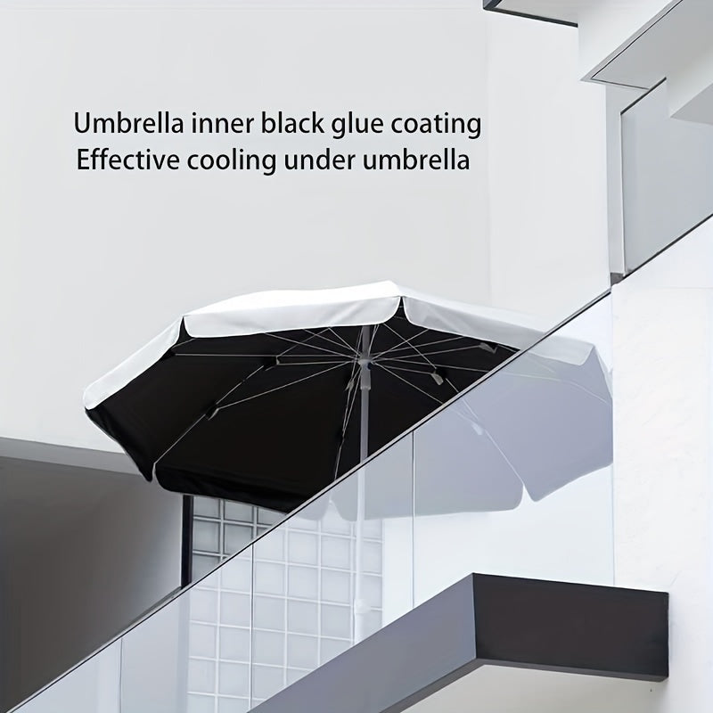 Modern Waterproof Outdoor Awning - Portable Round Patio Umbrella with UV Protection, Easy to Clean Vinyl Coating, Can be Used in Garden, Beach and Camping, No Power Required