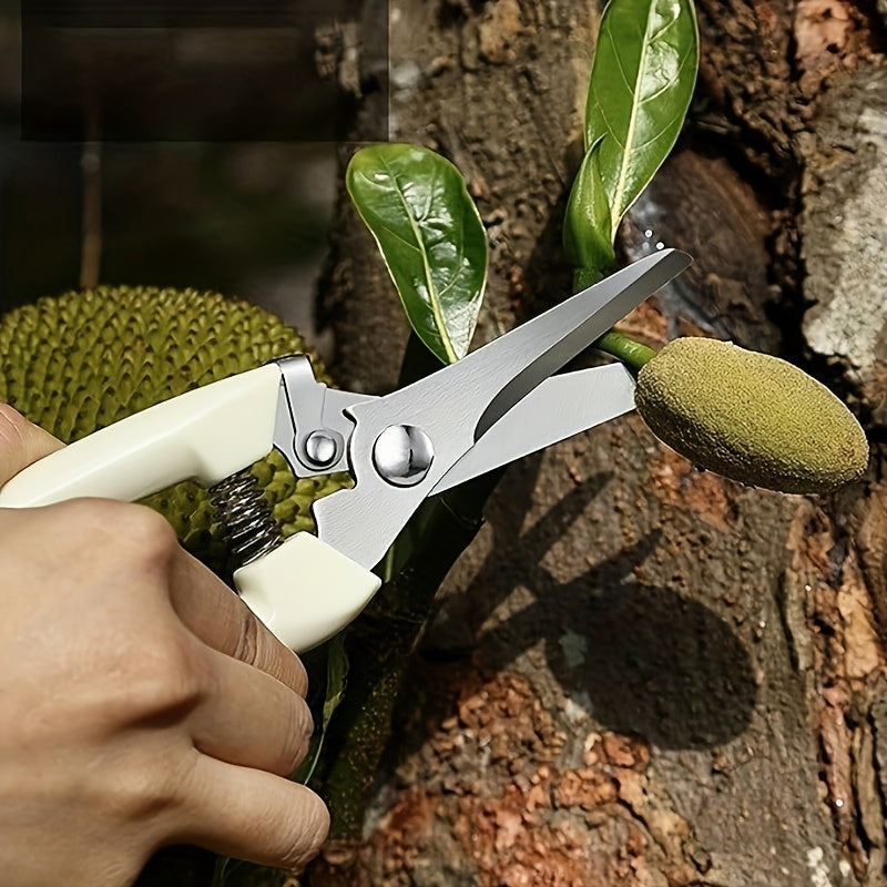Stainless Steel Garden Pruners - Ergonomic Handheld Shears for Pruning Trees, Fruit and Flowers - No Batteries Required