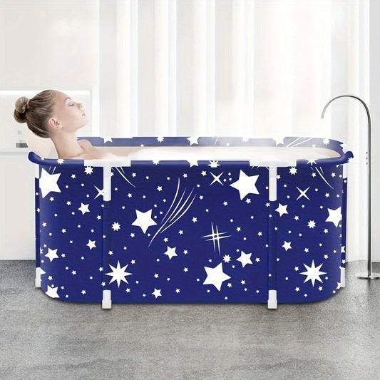 Portable Spa Bath with Seat and Air Pump - Foldable, Space Saving Design with Back Support - Ideal Christmas and Halloween Gift for Family Use