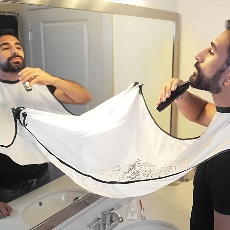 Beard Bib, Shaving and Trimming Beard Hair Collector, Non-stick Beard Shaving Cape,