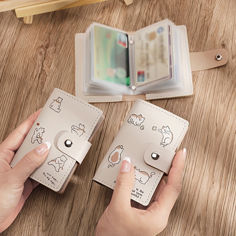 1PC Cute cat cartoon pattern card holder multi-card slot card box
