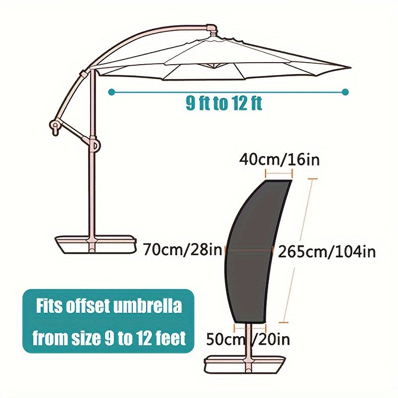 265cm 1pc Thickened Patio Umbrella Cover