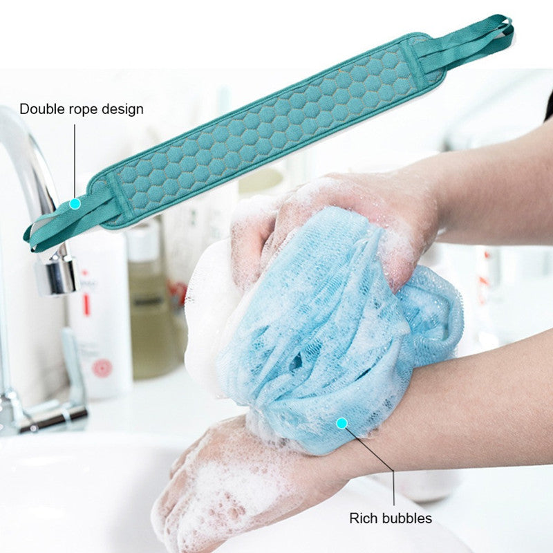 3 Pieces Exfoliating Bath Towel Set, 3 in 1 Back Bath Scrub, Body Cleansing Towel, Soft Bath Glove, Bath Ball Loofah, Exfoliating Skin Towel Bath Tool Set for Back Massage, Deep Body Cleansing, Home Bathroom Shower Scrub Tools,