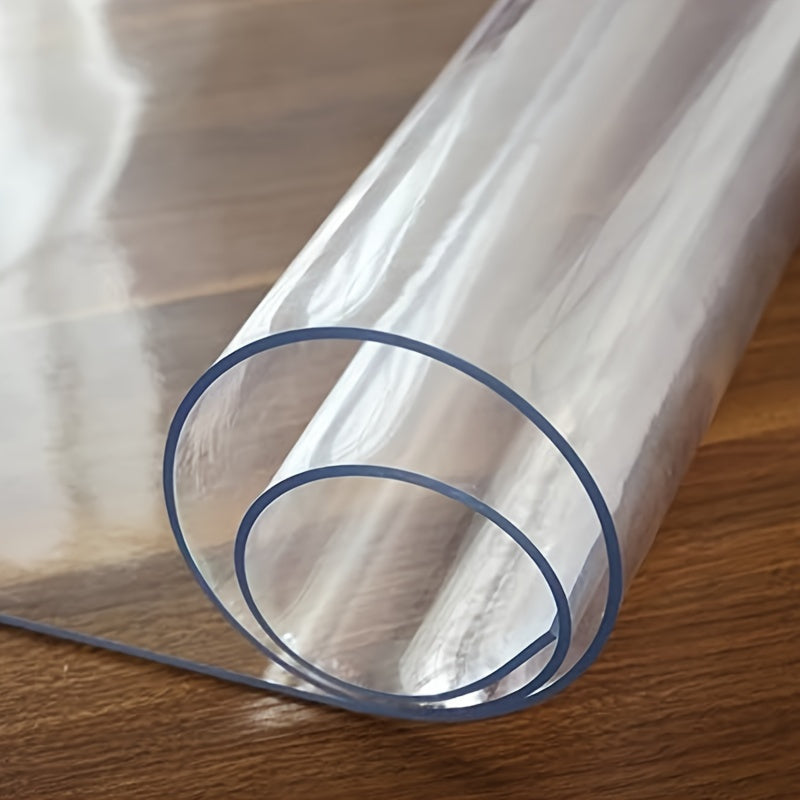 1 piece of durable PVC desk protector - transparent heat-resistant and waterproof desk mat with anti-static surface, can be easily cut into sizes suitable for home and office use