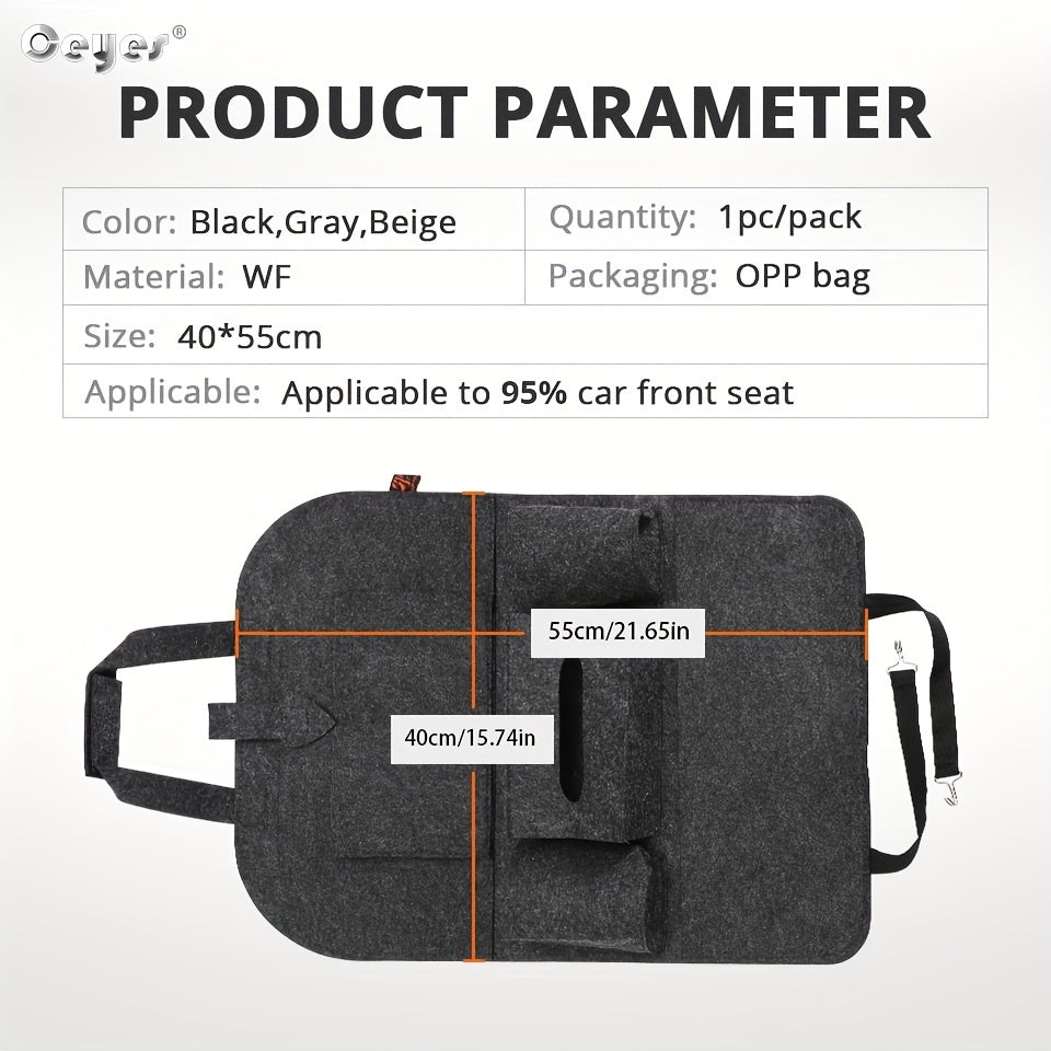 Portable Felt Car Seat Back Multi-Pocket Organizer - Spacious storage space for travel essentials, durable structure, easy installation - Perfect for road trips, family outings and daily commutes
