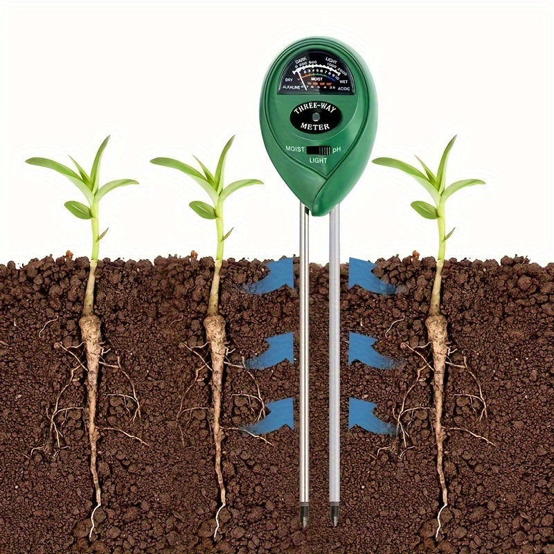1PC Portable 3-in-1 pH Meter Soil Tester for Testing Soil/Flowers/Lawn/Vegetables
