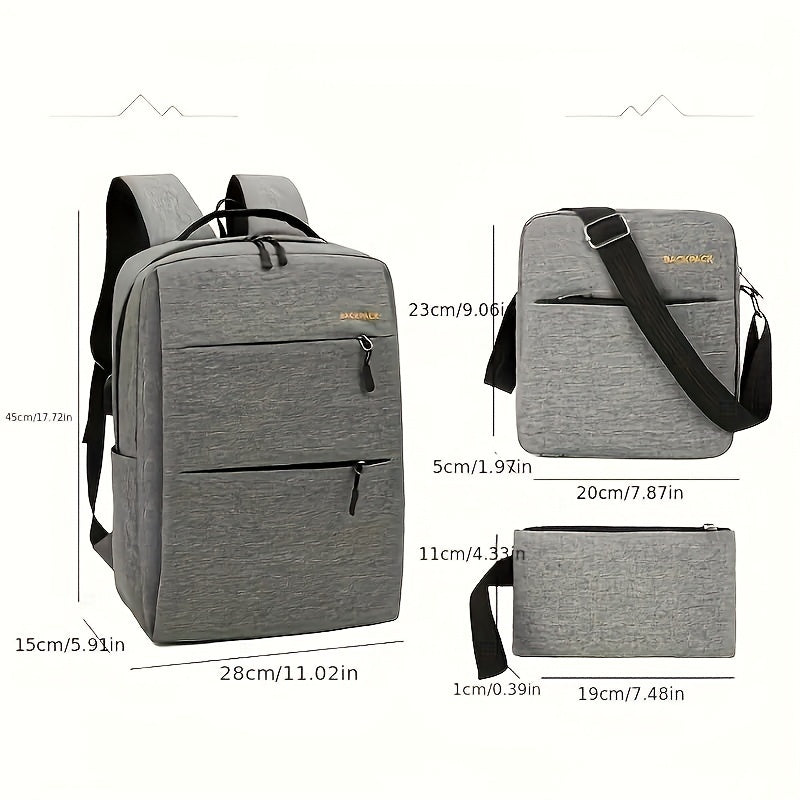 2 Piece Travel Laptop Backpack Set, Durable Computer Bag