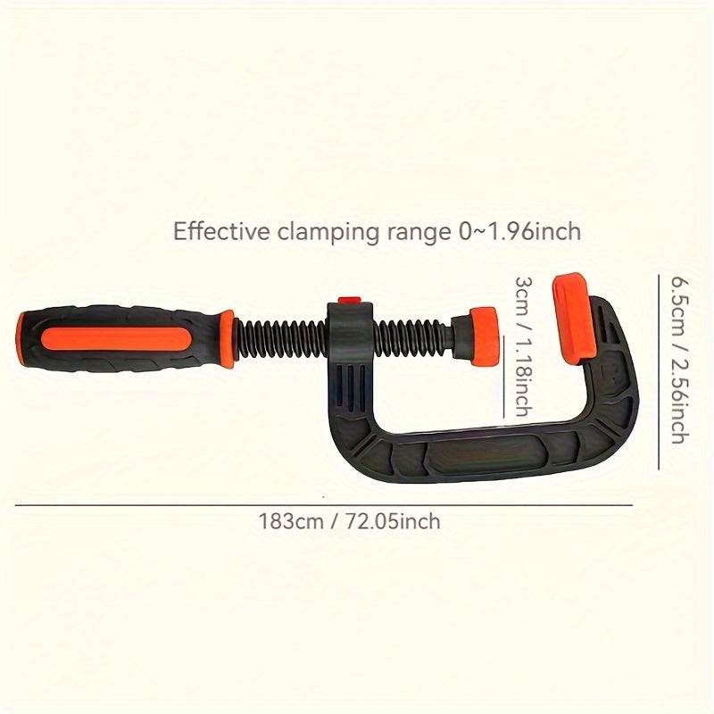 2-Pack 7-Inch Heavy Duty Plastic Quick Clamp Horizontal Fixing Clips, Rust-Resistant, No Assembly Required, with Spring Release, for Woodworking and Crafts