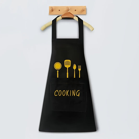 Waterproof Non-Woven Plastic Apron with Convenient Pockets - Stain Resistant, Wipeable Chef Apron for Kitchen and Restaurant, Unisex Design