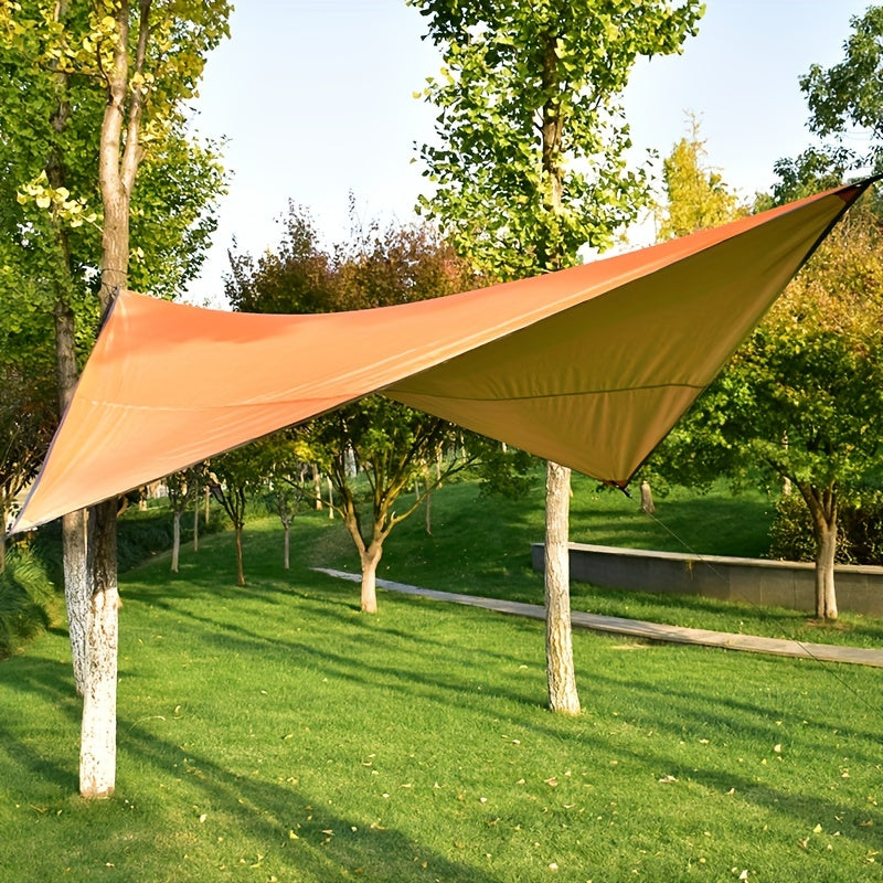 Outdoor Camping Portable Canopy, Diamond Shaped Silver Plated Gazebo Sun and Rain Protection Awning