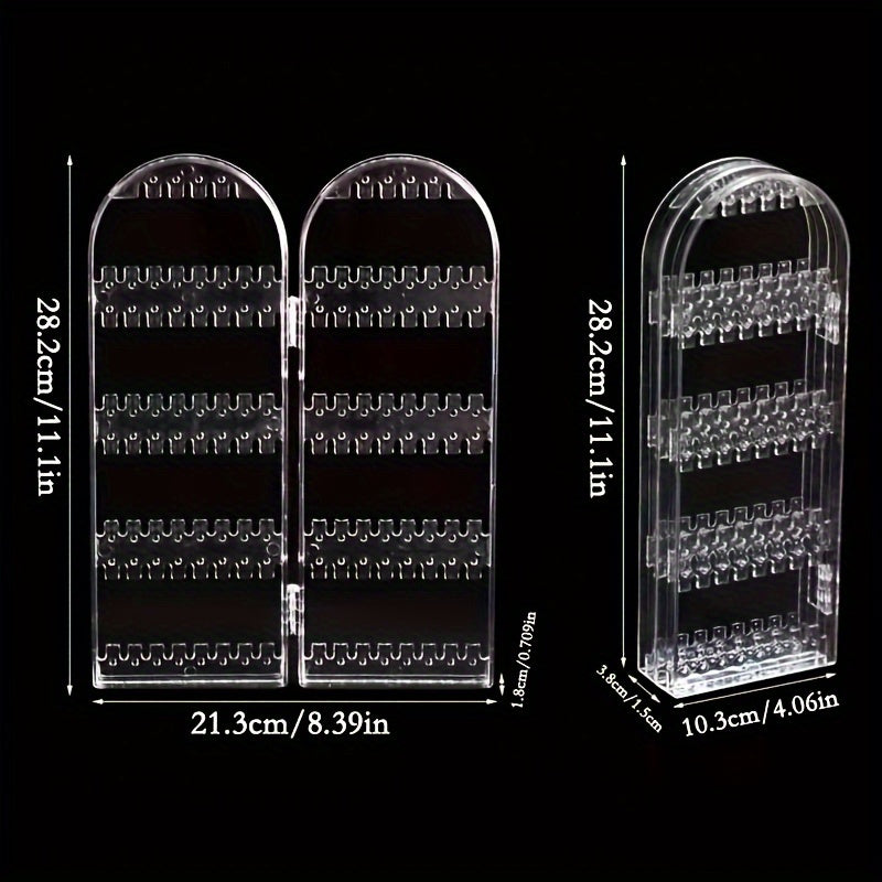 1pcs Foldable Jewelry Display Stand Double Door Jewelry Display Stand Creative Screen Jewelry Rack for Plastic Earrings and Necklace Storage Rack