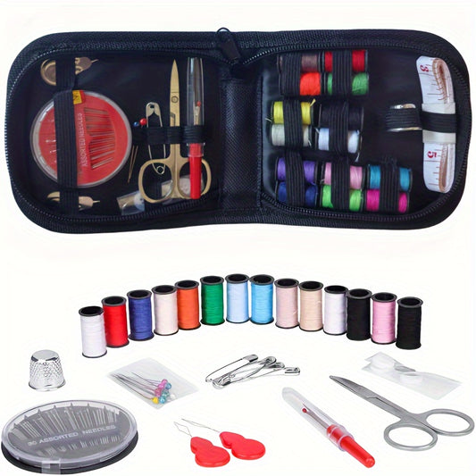 Multi-Purpose Sewing Kit - Portable Complete Sewing and Repairing Set with Thread, Needle, Scissors, Buttons and Accessories - Mixed Colors